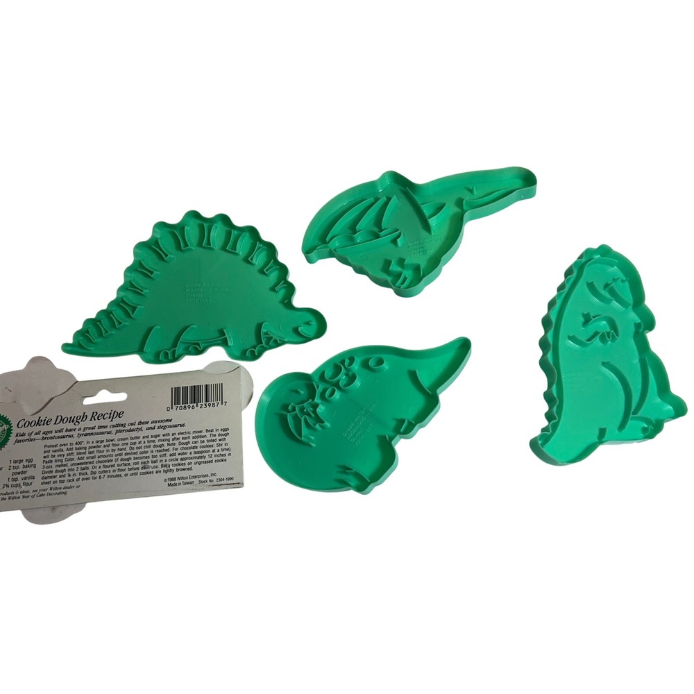 Vintage Wilton Dinosaur Cookie Cutters Set of Four 1988 - Picture 7 of 7